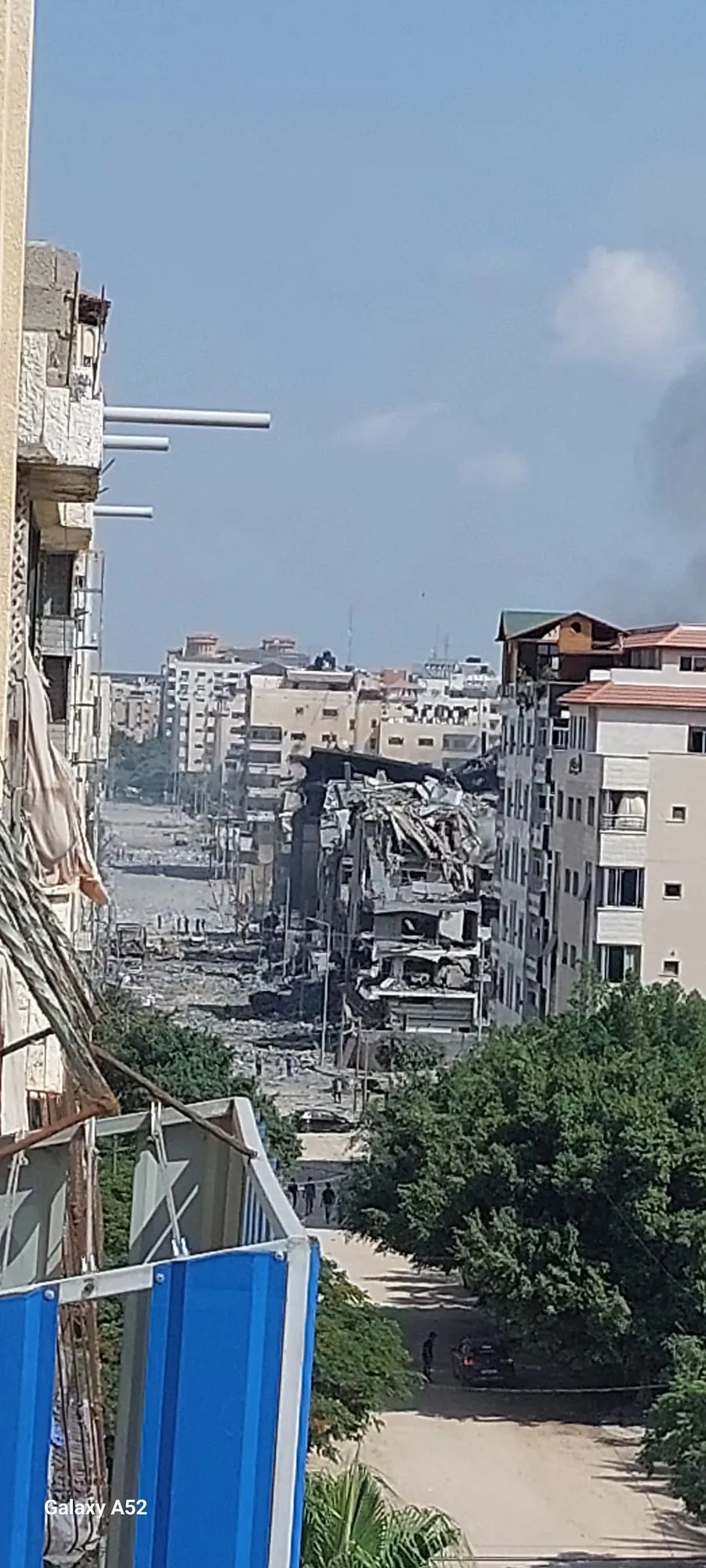A neighbouring building after the strike